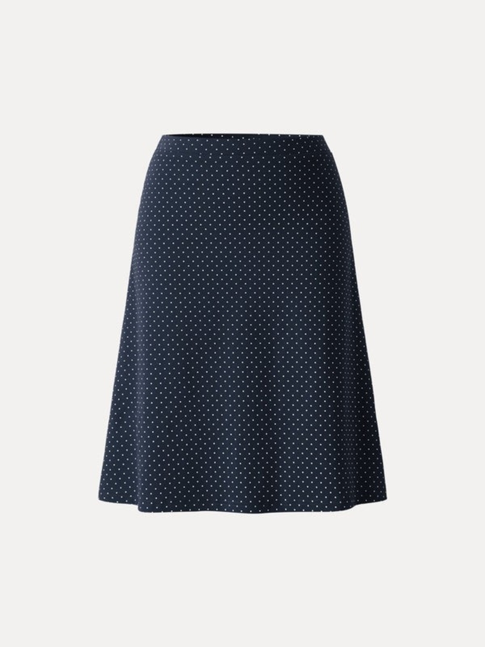 OGL Stretch Cotton Polka Dot A-Line Flare Skirt Limited Edition In Navy/ White